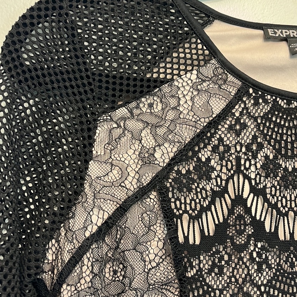Express Lace and mesh bodycon dress - Picture 4 of 5